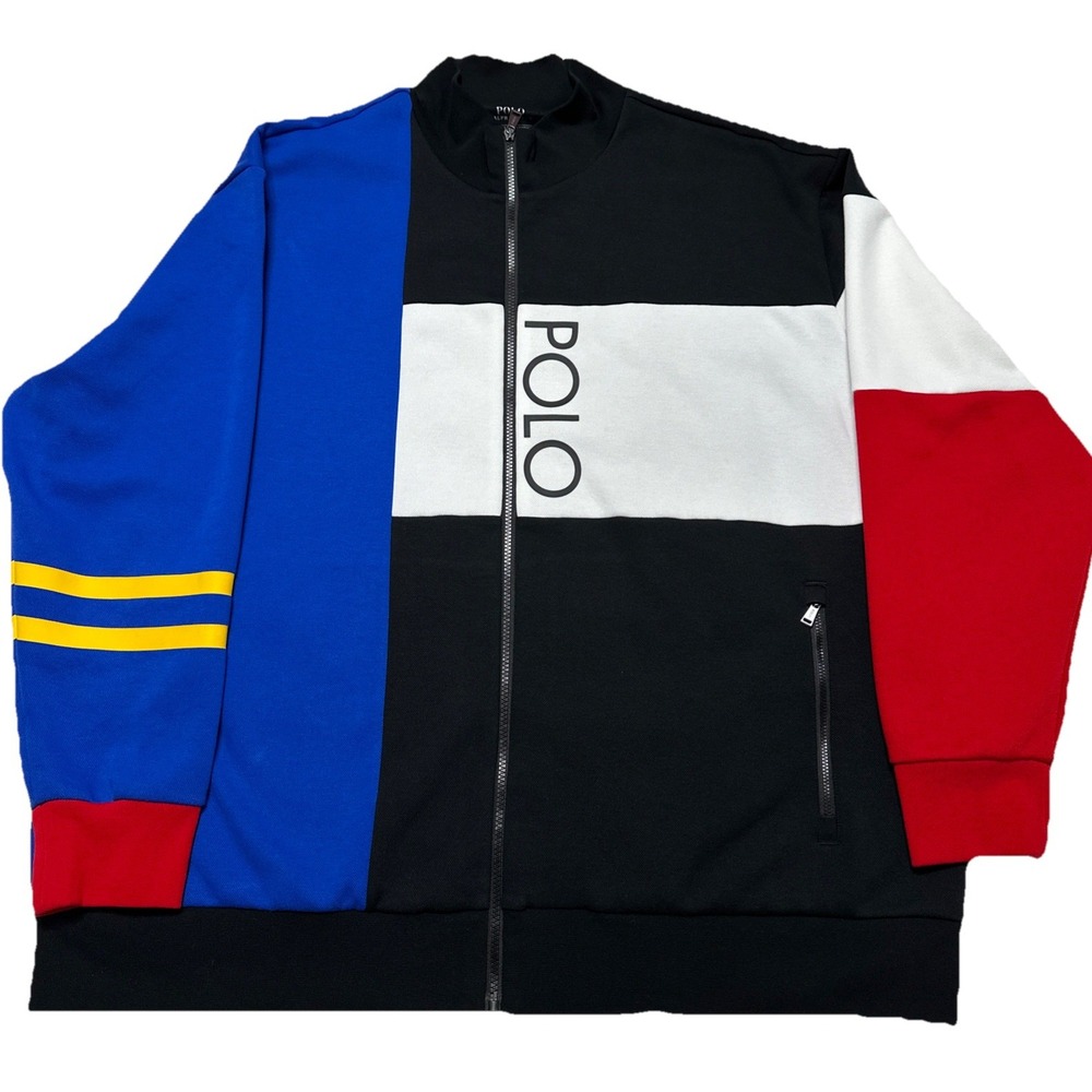Polo Ralph Lauren Men Size 3XB Colorblock Track Jacket Mesh Full Zip NWOT